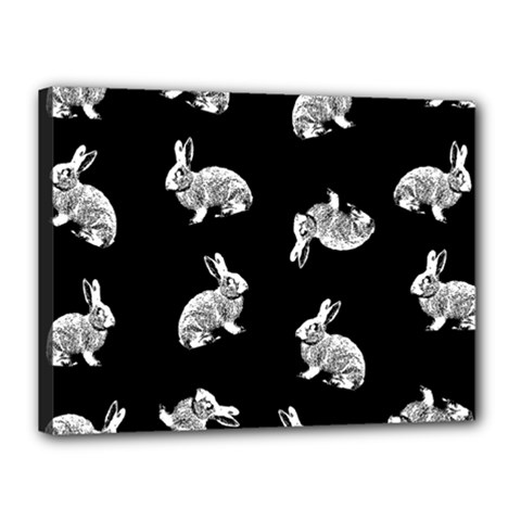 Rabbit Pattern Canvas 16  X 12  by Valentinaart