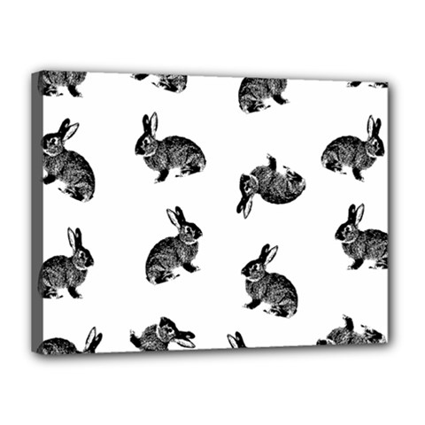 Rabbit Pattern Canvas 16  X 12  by Valentinaart