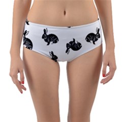 Rabbit Pattern Reversible Mid-waist Bikini Bottoms by Valentinaart