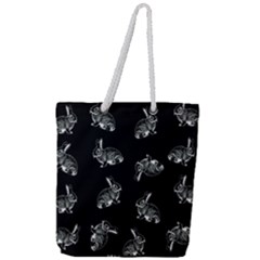 Rabbit Pattern Full Print Rope Handle Tote (large) by Valentinaart