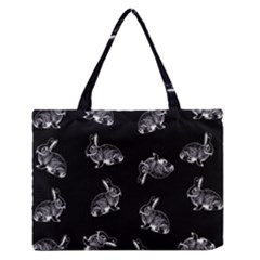 Rabbit Pattern Zipper Medium Tote Bag by Valentinaart