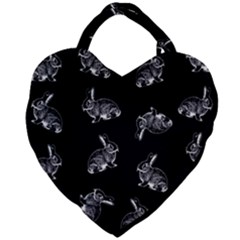Rabbit Pattern Giant Heart Shaped Tote by Valentinaart