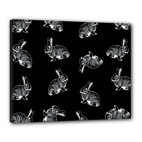 Rabbit Pattern Canvas 20  X 16  by Valentinaart