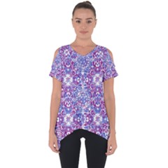 Cracked Oriental Ornate Pattern Cut Out Side Drop Tee by dflcprints