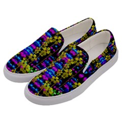 Flowers In The Most Beautiful  Dark Men s Canvas Slip Ons by pepitasart