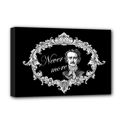 Edgar Allan Poe  - Never More Deluxe Canvas 18  X 12   by Valentinaart