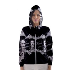 Edgar Allan Poe  - Never More Hooded Wind Breaker (women) by Valentinaart