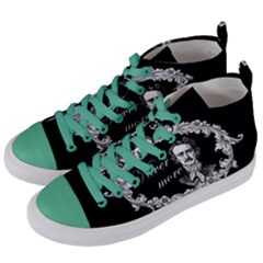 Edgar Allan Poe  - Never More Women s Mid-top Canvas Sneakers by Valentinaart