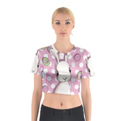 Easter Bunny  Cotton Crop Top by Valentinaart