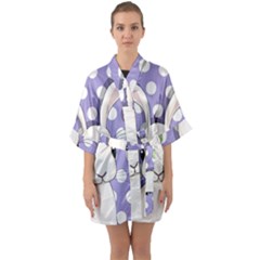 Easter Bunny  Quarter Sleeve Kimono Robe by Valentinaart