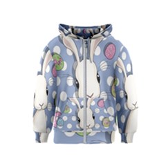 Easter Bunny  Kids  Zipper Hoodie by Valentinaart