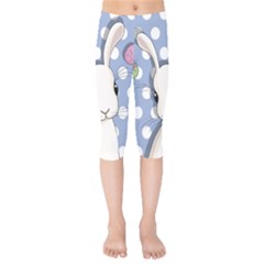 Easter Bunny  Kids  Capri Leggings  by Valentinaart