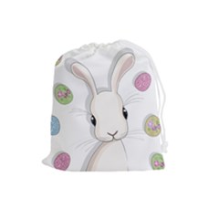 Easter Bunny  Drawstring Pouches (large)  by Valentinaart