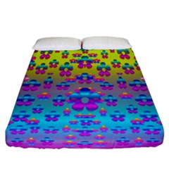 Flowers In The Most Beautiful Sunshine Fitted Sheet (california King Size) by pepitasart