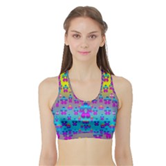 Flowers In The Most Beautiful Sunshine Sports Bra With Border by pepitasart