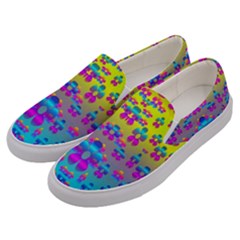 Flowers In The Most Beautiful Sunshine Men s Canvas Slip Ons by pepitasart