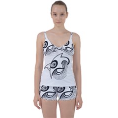 Bird Tie Front Two Piece Tankini by ValentinaDesign