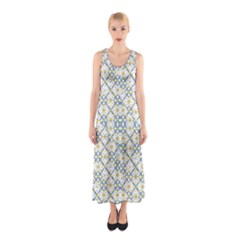 Vivid Check Geometric Pattern Sleeveless Maxi Dress by dflcprints