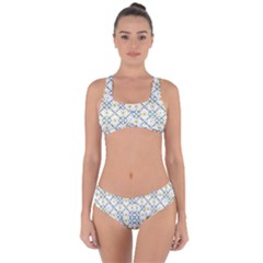 Vivid Check Geometric Pattern Criss Cross Bikini Set by dflcprints