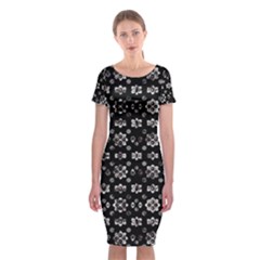Dark Luxury Baroque Pattern Classic Short Sleeve Midi Dress by dflcprints