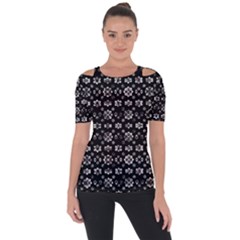 Dark Luxury Baroque Pattern Short Sleeve Top