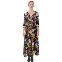 Floral Button Up Boho Maxi Dress by CasaDiModa