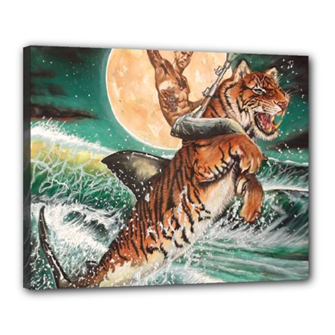 Tiger Shark Canvas 20  X 16 