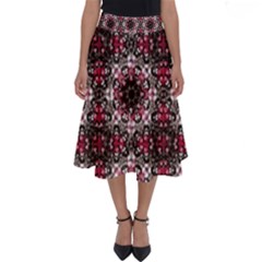 Oriental Ornate Pattern Perfect Length Midi Skirt by dflcprints