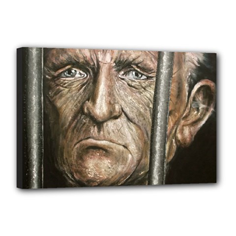 Old Man Imprisoned Canvas 18  x 12 