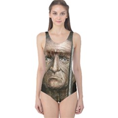 Old Man Imprisoned One Piece Swimsuit by redmaidenart