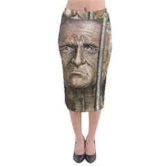 Old Man Imprisoned Midi Pencil Skirt