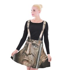 Old Man Imprisoned Suspender Skater Skirt