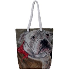 Dog Portrait Full Print Rope Handle Tote (small)