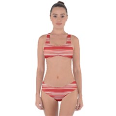 Abstract Linear Minimal Pattern Criss Cross Bikini Set by dflcprints