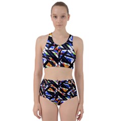 Multicolor Geometric Abstract Pattern Racer Back Bikini Set by dflcprints