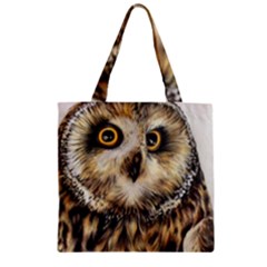 Owl Gifts Zipper Grocery Tote Bag by ArtByThree