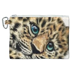 Jaguar Cub Canvas Cosmetic Bag (xl) by ArtByThree