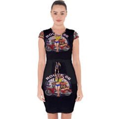 Route 66 Capsleeve Drawstring Dress 