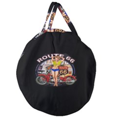 Route 66 Giant Round Zipper Tote by ArtworkByPatrick