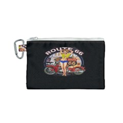 Route 66 Canvas Cosmetic Bag (small) by ArtworkByPatrick