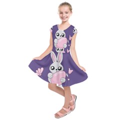 Easter Bunny  Kids  Short Sleeve Dress by Valentinaart