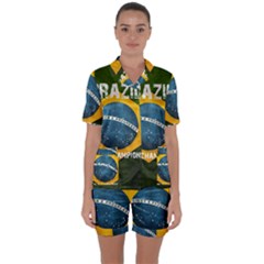 Football World Cup Satin Short Sleeve Pyjamas Set by Valentinaart