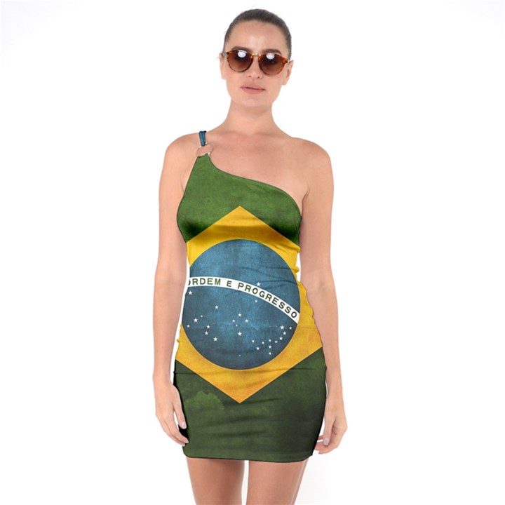 Football World Cup One Soulder Bodycon Dress