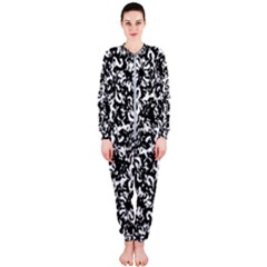 Black And White Abstract Texture Onepiece Jumpsuit (ladies)  by dflcprints