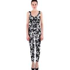 Black And White Abstract Texture One Piece Catsuit by dflcprints