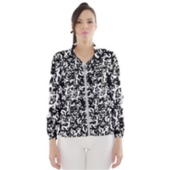 Black And White Abstract Texture Wind Breaker (women) by dflcprints