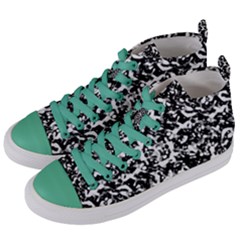 Black And White Abstract Texture Women s Mid-top Canvas Sneakers by dflcprints