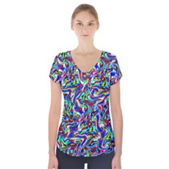 Pattern-10 Short Sleeve Front Detail Top