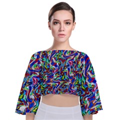 Pattern-10 Tie Back Butterfly Sleeve Chiffon Top