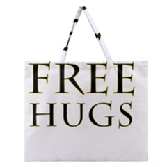 Freehugs Zipper Large Tote Bag